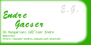 endre gacser business card